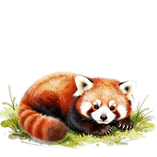 Cute Baby Red Panda Sketch