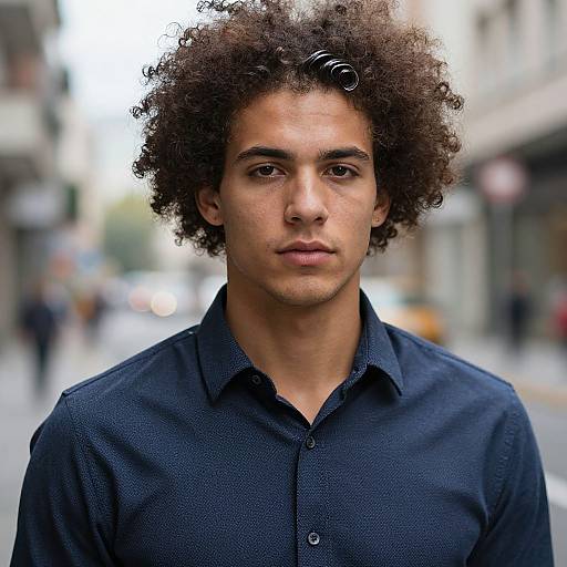 Sharp European Man with Afro Style
