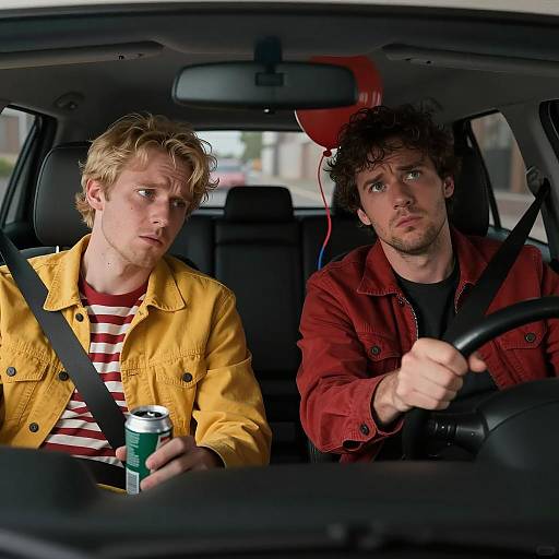 Anxious Drive: Two Men in a Car