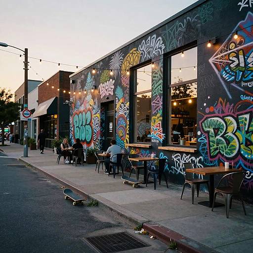 Photorealistic Modern Art District Dusk