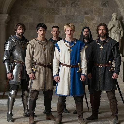 Medieval Gathering in Stone Chamber