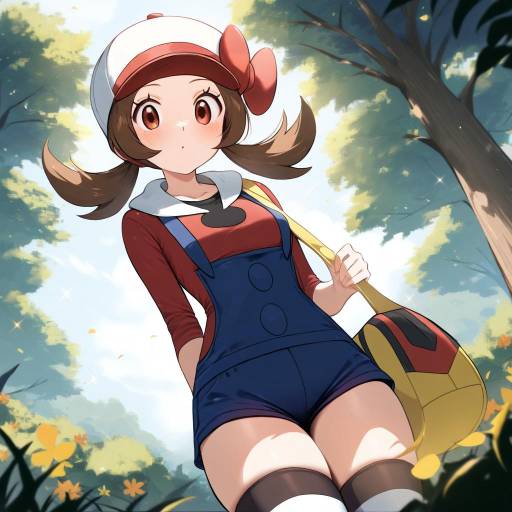 Cute Girl with Pokemon Under Tree