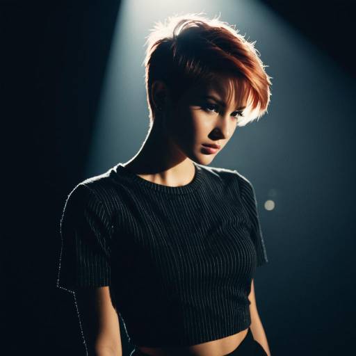 Fashion model with undercut pixie hairstyle Fashion model with undercut pixie hairstyle