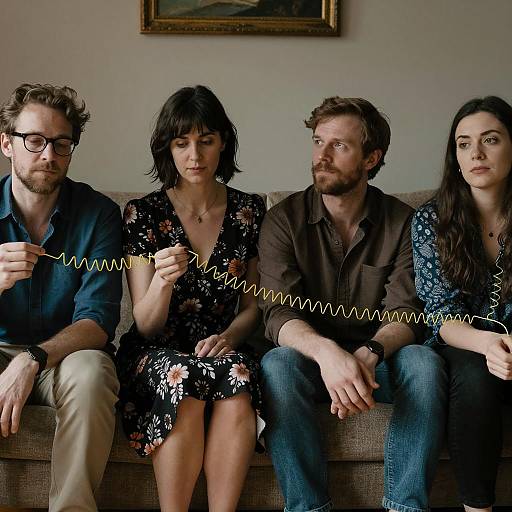 Cozy Gathering in Dimly Lit Room