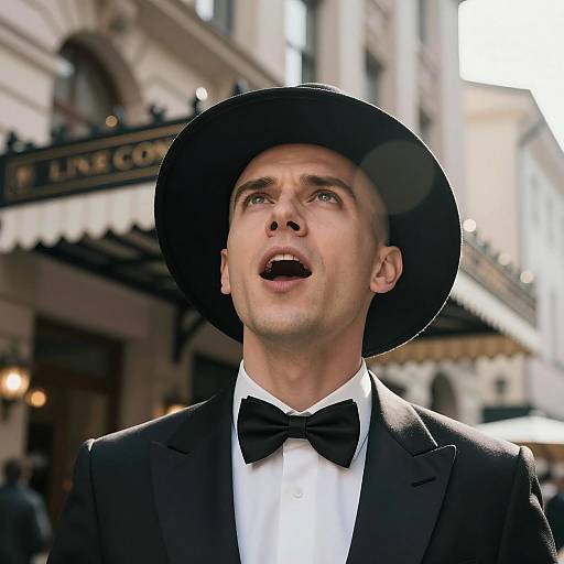 Intense Portrait of a Bald Man in Suit