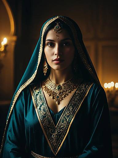 Regal Arabian Woman Cinematic Editorial Photo