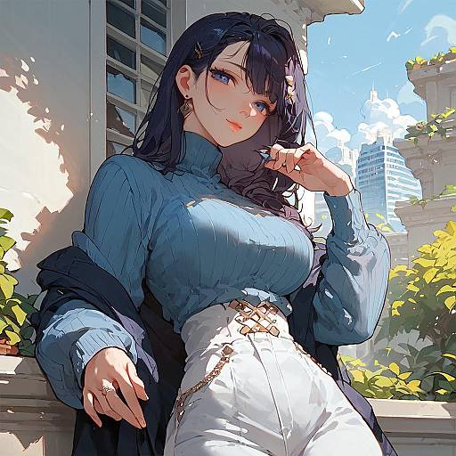 PSchan in Ribbed Sweater, Urban Stroll