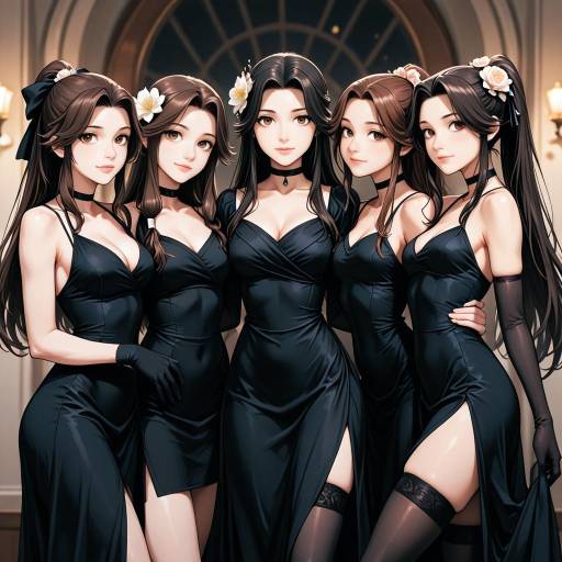 Charming Girls in Elegant Dresses