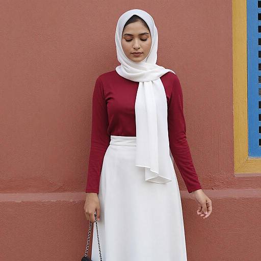 Young Woman in White Hijab