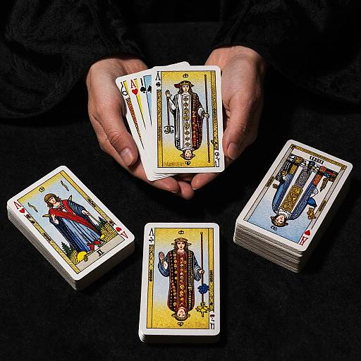 Mystic Figure Shuffling Gold-Accented Cards