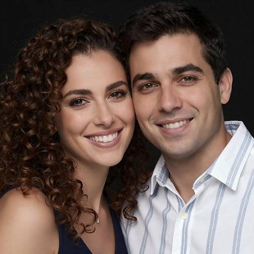 Close-Up of Happy Couple in Dark