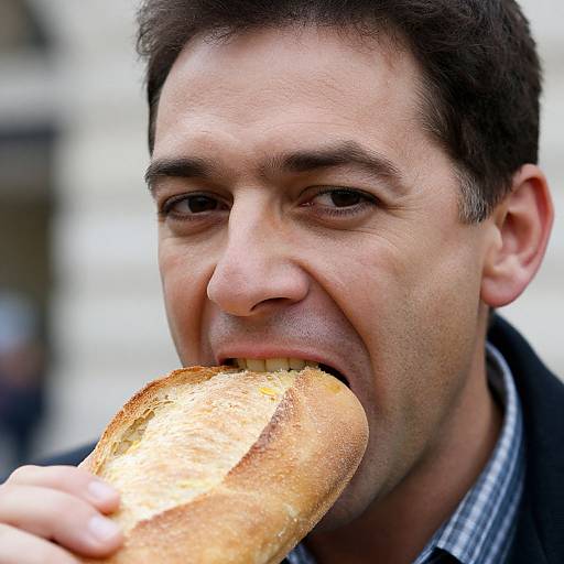 Man Eaten by Giant Baguette Portrait