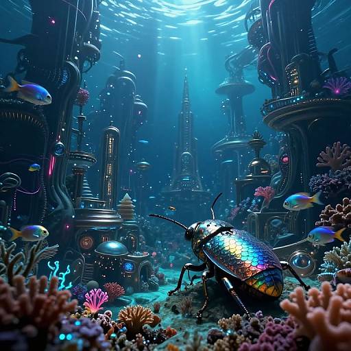 Underwater Alien Cityscape Perspective