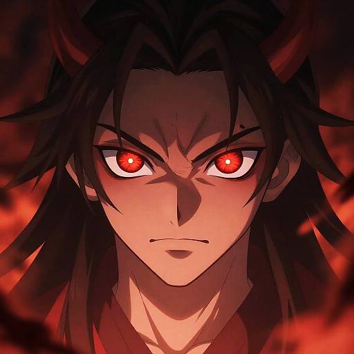 Intense Red Demon Eyes Anime