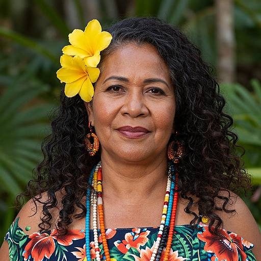 Radiant Portrait of Tahitian Woman