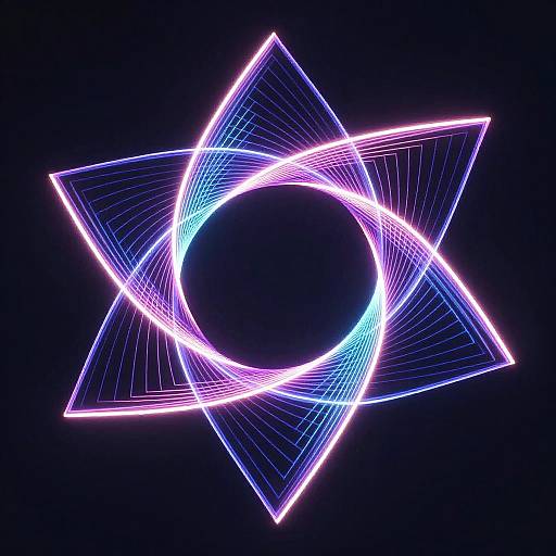 Neon Geometric AI Line Art