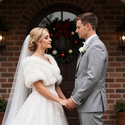 Winter Wedding Bliss: Bride and Groom