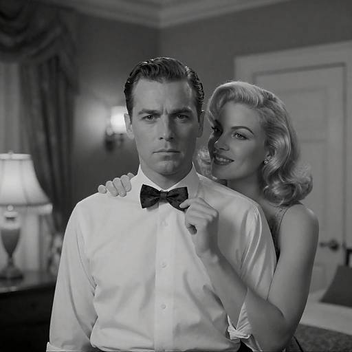 Vintage Black and White Couple Portrait