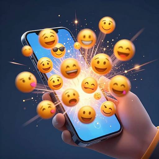 Dynamic Emojis Bursting from Smartphone