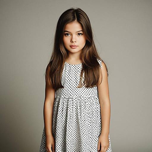 Realistic Portrait of Girl in Dress