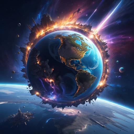 Cosmic Explosion Over Earth in Art