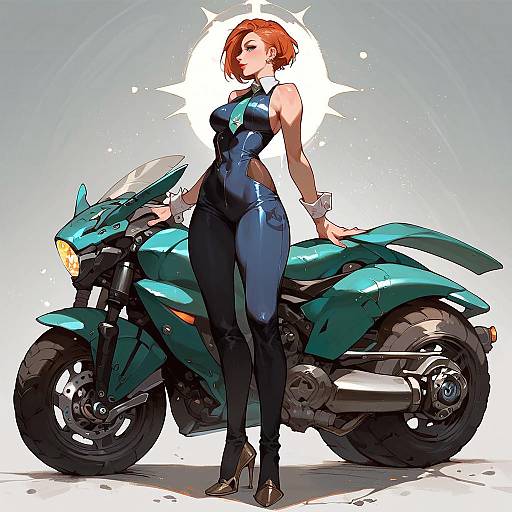 Sleek Eve in Shiny Bodysuit