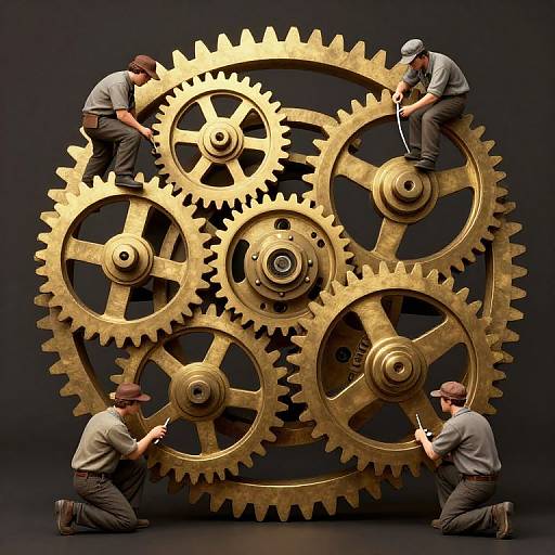 Workers as Cogs in a Giant Gear Mechanism
