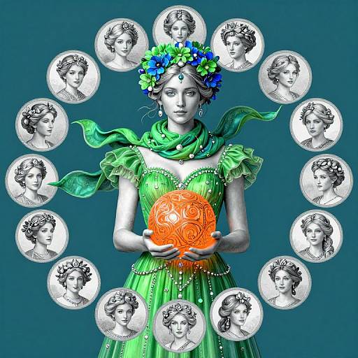 Radiant Jewel-Green Elegance