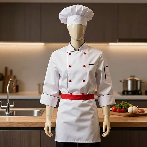 Realistic Chef Mannequin in Modern Kitchen