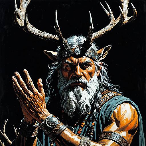 Mystical Male Druid Portrait Art