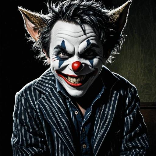 Mischievous Trickster with Clown Face Paint