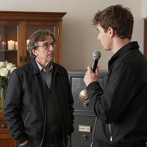 Dialogue Between Two Men in a Room