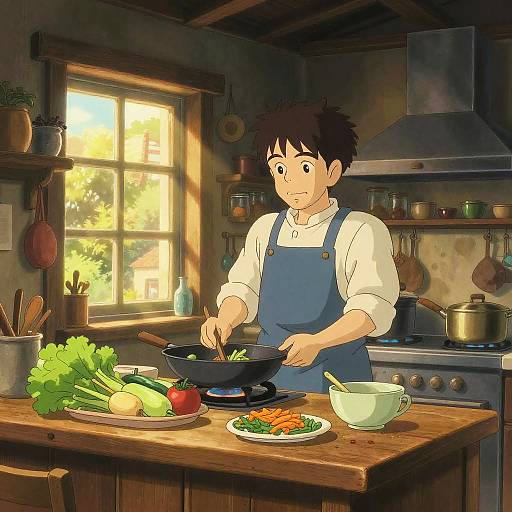 Studio Ghibli Cozy Kitchen Scene