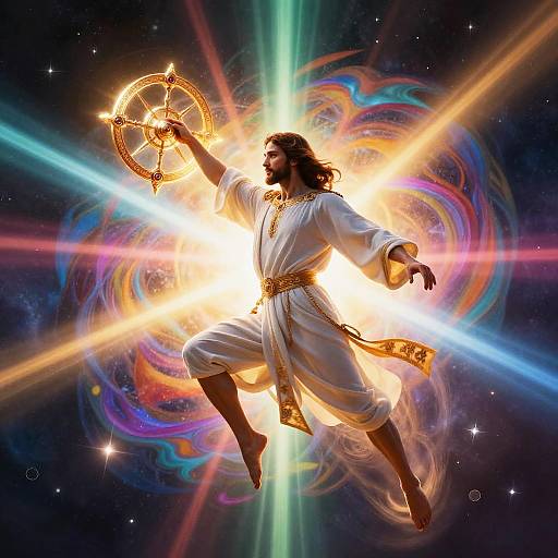 Jesus Wielding Radiant Chakram Attack