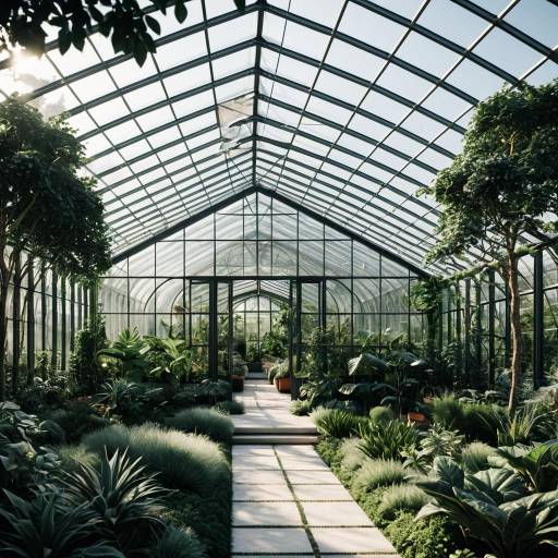 Modern Glass Greenhouse Interior