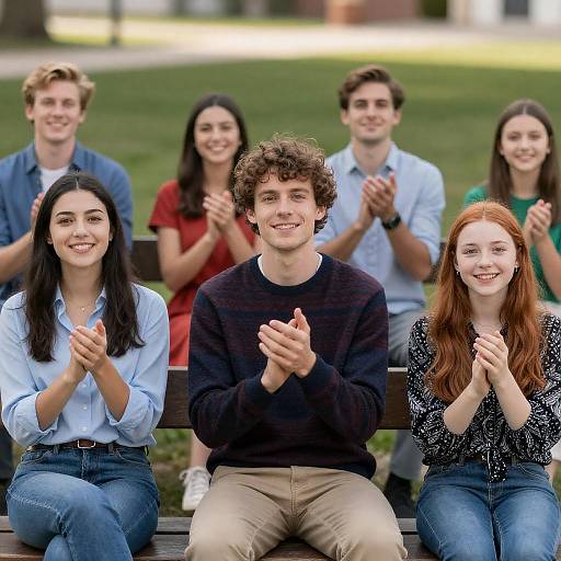 Joyful Group Portrait in Outdoor Setting