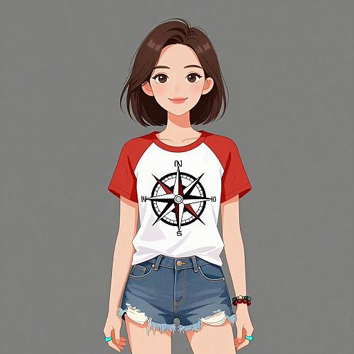 Smiling Woman in Casual Summer Outfit