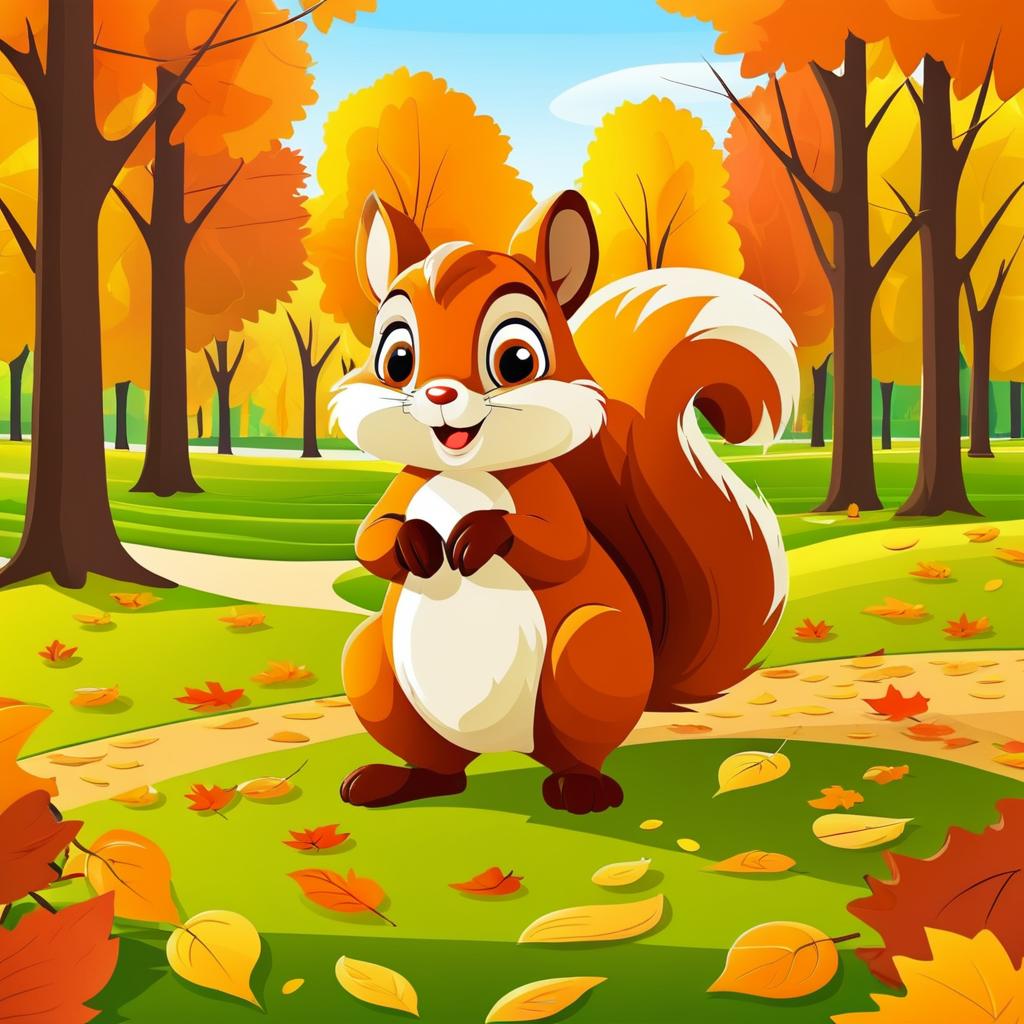 Playful Squirrel in Autumn Wonderland