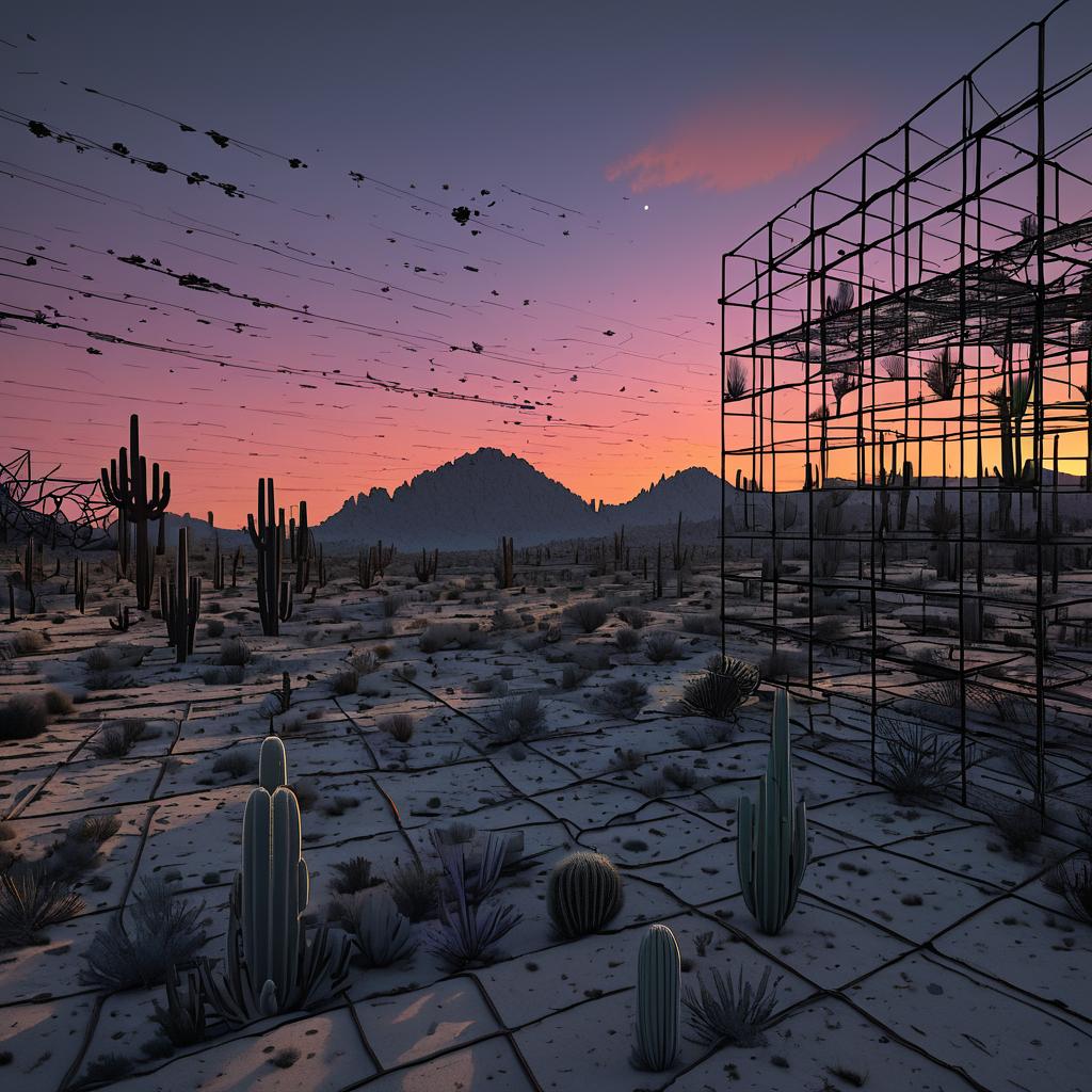 Skeletal Cactus Wasteland at Twilight