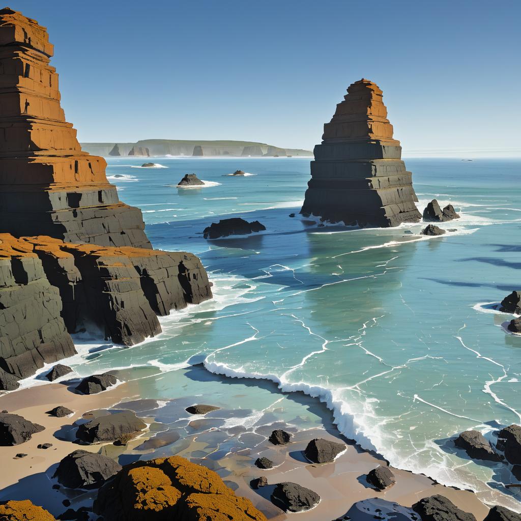 Misty Sea Stacks and Tide Pools