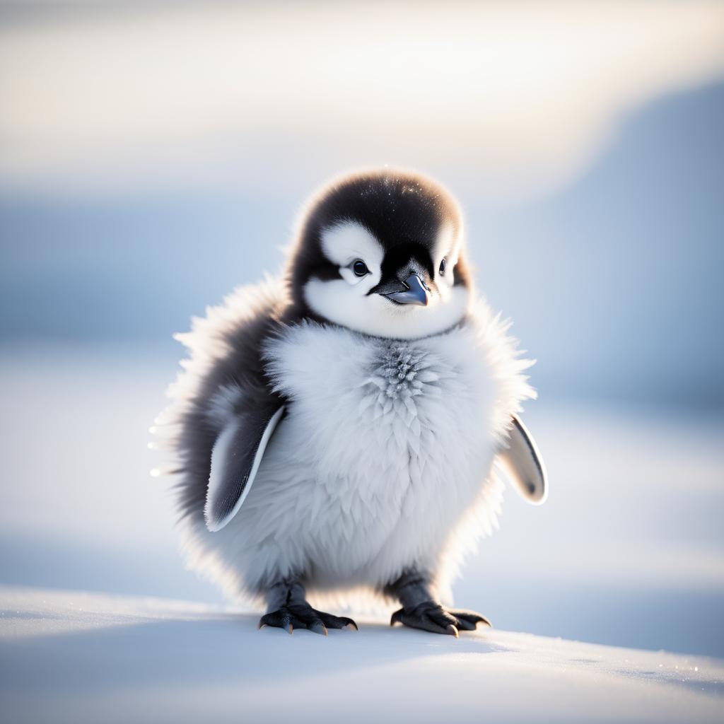 Cinematic Portrait of a Baby Penguin