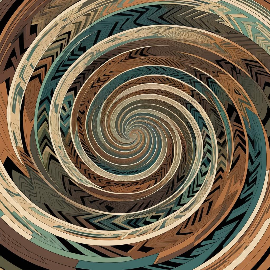 Infinite Spirals in Escher-Inspired Artwork