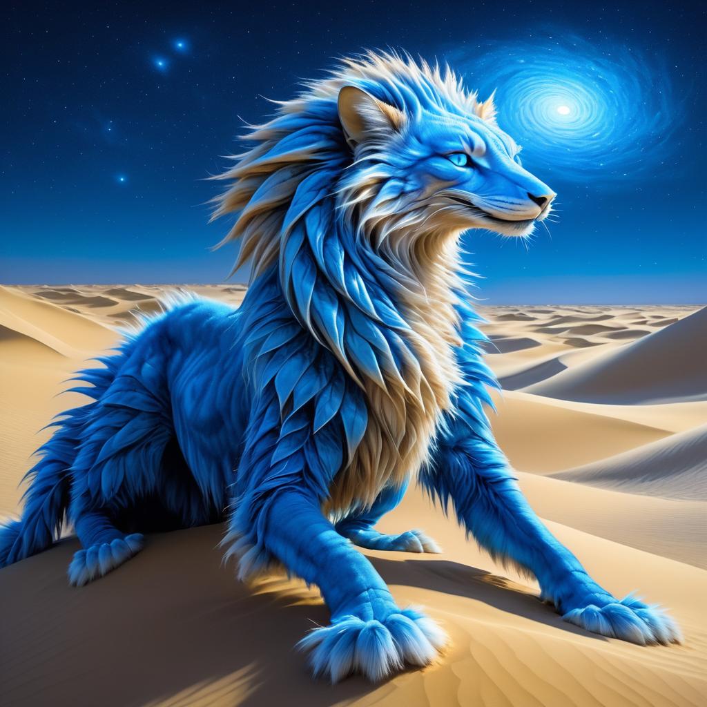 Surreal Sahara Creature Under Starry Sky