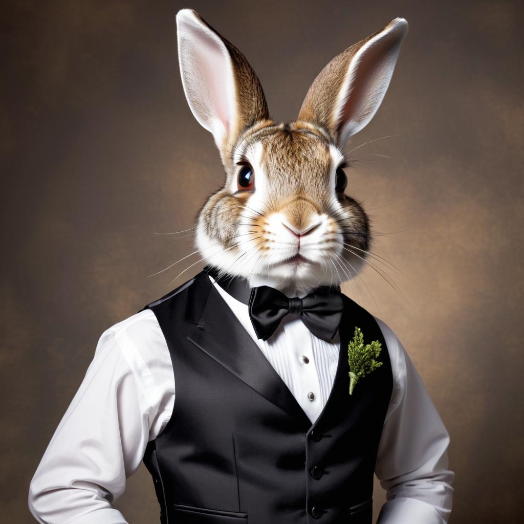 Elegant Rabbit in Tailored Vest