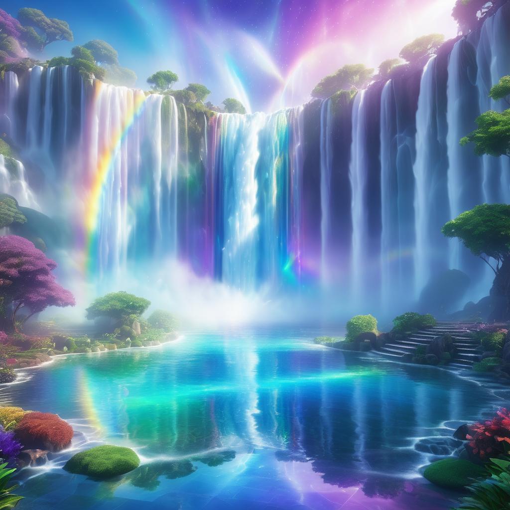 Majestic Waterfall in a Fantasy Realm