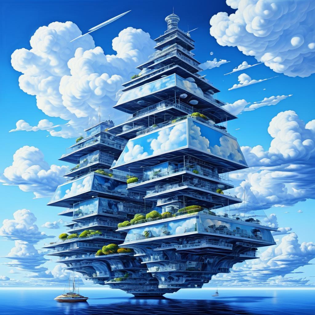 Surreal Robotic Clouds and Futuristic Dreams