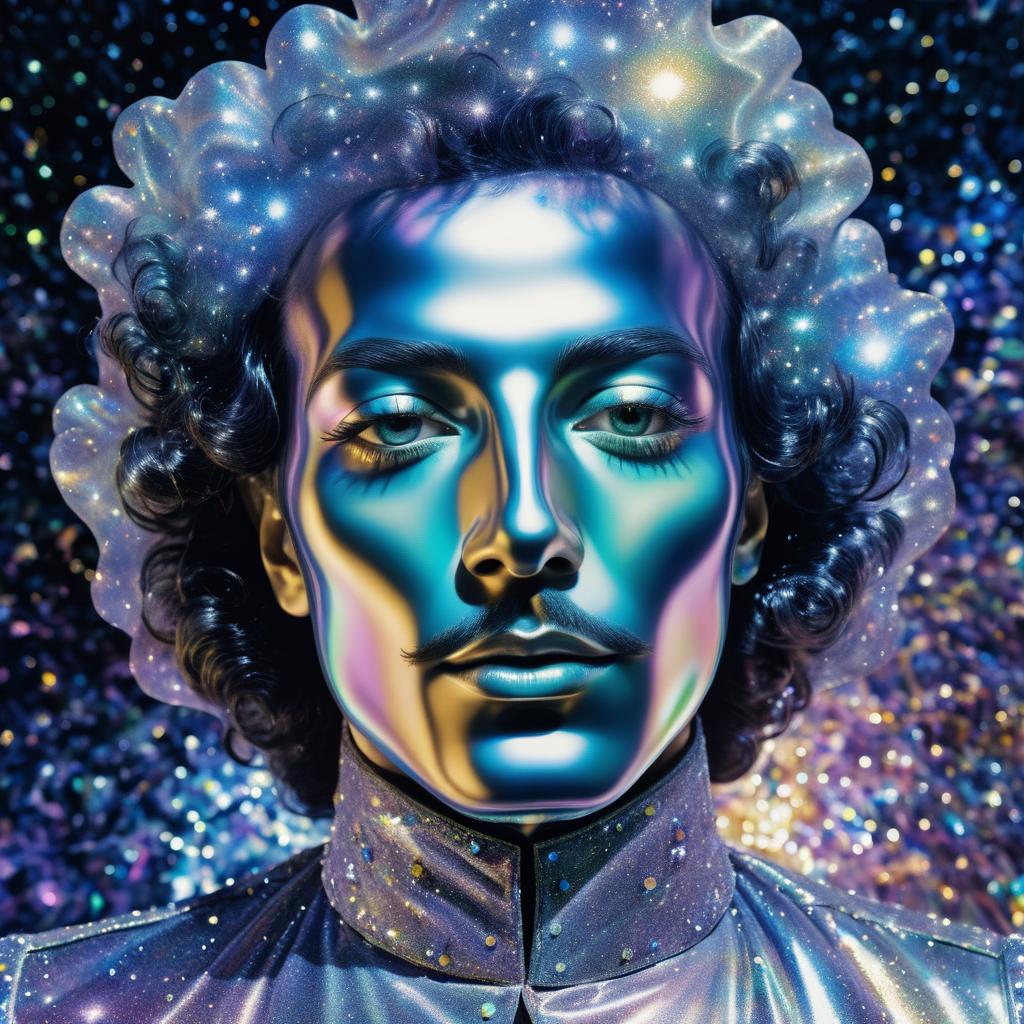 Psychedelic Crystal Man Portrait Artwork