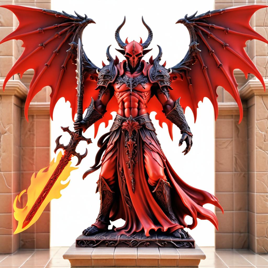 Winged Skeletal Gargoyle in Red Robe