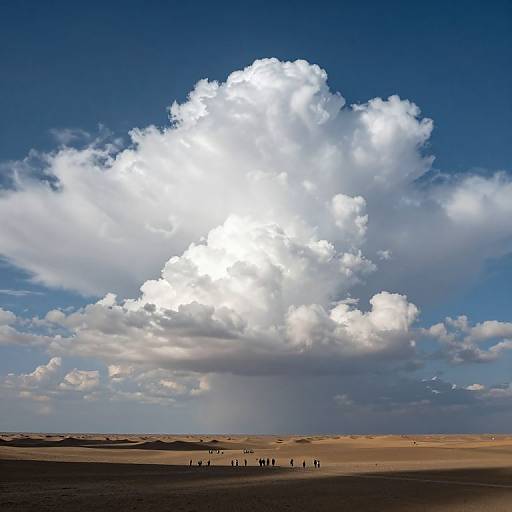 Majestic Cumulus Clouds Over Desert