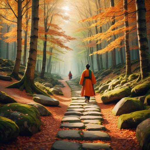 Autumn Wanderer in Traditional Attire